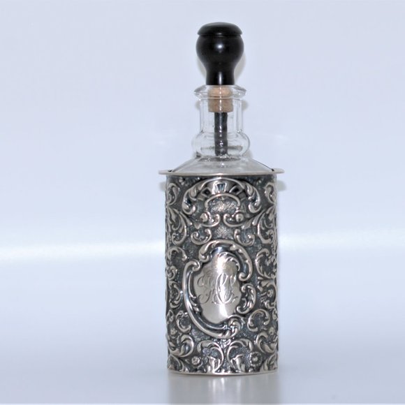 Antique Sterling Silver Perfume Bottle - Picture 1 of 6